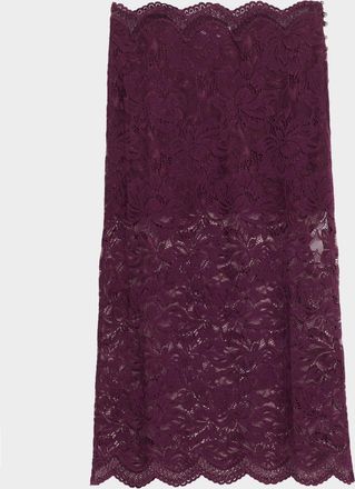 Paco Rabanne Scalloped Sheer Lace Midi Skirt