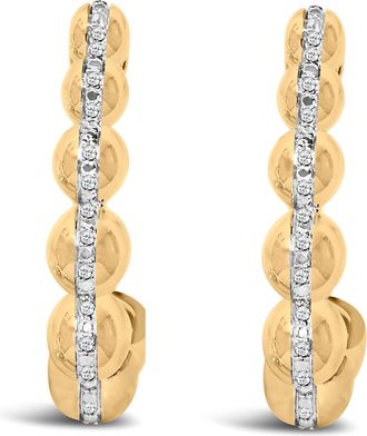 House of Brilliance Gold Vermeil Diamond Accent Bold Earring