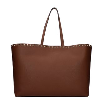 Valentino Garavani Damens Rockstud Umh&auml;ngetasche Braun/Tabakleder