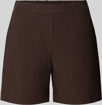 OPUS Regular Fit Shorts aus Viskose-Mix Modell Melane in Dunkelbraun, Gr&ouml;&szlig;e 34