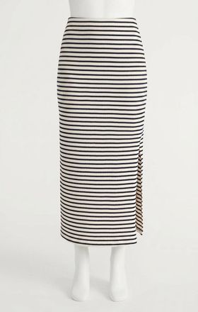 Z Supply Ainslie Stripe Midi Skirt In Eclipse