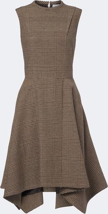 Patou Vestido midi asim&eacute;trico a cuadros