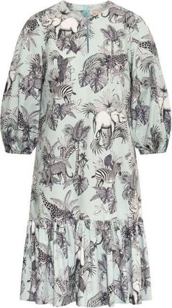 Maison Common Printed Cotton Dress With Ruffles in Mint at Nordstrom, Size 36