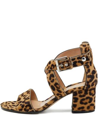 Gianvito Rossi Pre-owned 60mm leopard-print sandals - Brown