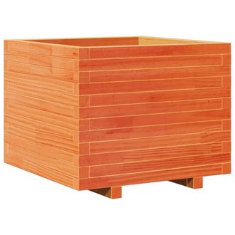 Berkfield Home Garden Planter Wax Brown 60x60x49.5 cm Solid Wood Pine in Terracotta
