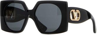 Valentino Garavani Black Acetate Sunglasses