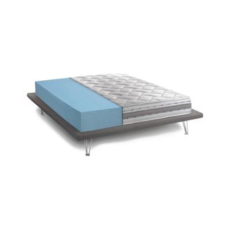 Talamo Italia Dmora - Colch&oacute;n Cuadrado Y Medio Dfiorio, Colch&oacute;n Extra&iacute;ble En Memory Foam Y Waterfoam, 100% Made In Italy, Anti&aacute;caros E Hipoalerg&eacute;nico, 120x200h21 Cm