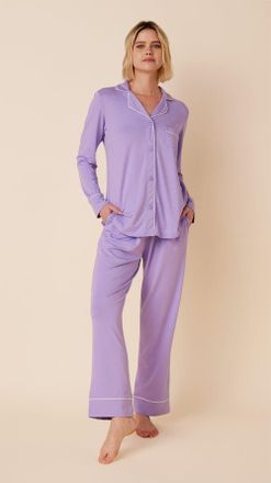 The Cats Pajamas Pima Knit Pajama Set in Lilac at Nordstrom, Size 4X-Large