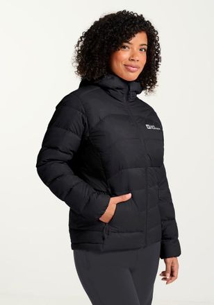 Jack Wolfskin Daunenjacke JACK WOLFSKIN ATHER DOWN HOODY W RDS, Damen, Gr. L (42/44), schwarz, Obermaterial: 100% Polyester; Futter: 100% Polyester; F&uuml;llung: 90% En