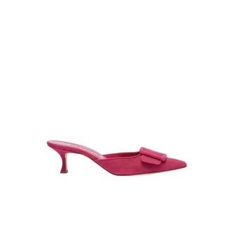 Manolo Blahnik Maysale Stiletto Muiltje - Dames - Muiltjes - Roze - 38 EU - Leer - Schoenen