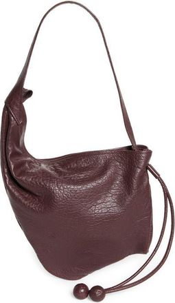Marni Small Sling Leather Hobo Bag in 00R85 Cherry at Nordstrom