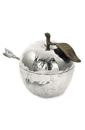 Michael Aram Apple Honey Pot with Spoon in Nickelplate at Nordstrom