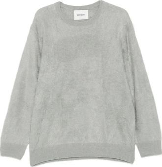 Soft Goat Truien & Vesten, Heren, Grijs, S, Kasjmier, Geborstelde Kasjmier Trui met Ronde Hals