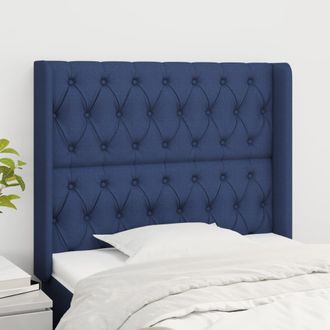 vidaXL Cabecero Con Orejas De Tela Azul 103x16x118/128 Cm Vidaxl