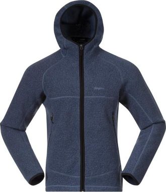 Bergans Vaagaa Merino Terry Midlayer Hoodie Fleecejacke f&uuml;r Herren | blau