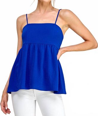 Carmela Esmerelda Baby Doll Tank In Royal Blue