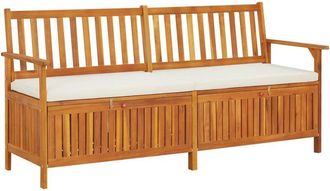 vidaXL Vidaxl - Banco De Almacenaje Con Coj&iacute;n Madera Maciza De Acacia 170 Cm