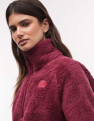 The North Face Osito Evolve giacca in pile con mezza zip bordeaux-Rosso