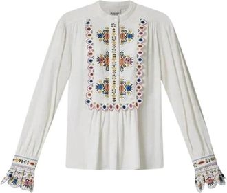 Isabel Marant Etoile Shirt H26 - Dames - Blouses - Beige - S - Leer - Overhemden