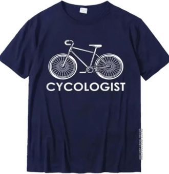The Original Retro Brand Mens Cycologist T-Shirt In Stone Navy