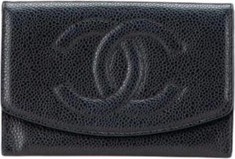 Chanel Pre-owned Caviar Leather Wallet - Dames - Vintage Accessoires - Zwart - ONE Size - Leer - Vintage