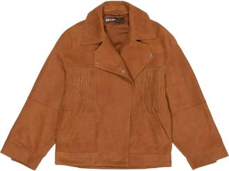 Bimba & Lola fringe-detailing leather jacket - Brown