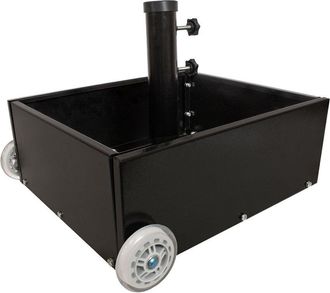 Sunnydaze Rolling Outdoor Umbrella Base With Fillable Planter For Umbrellas With 2In Diameter Poles