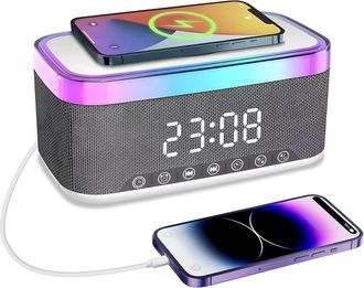 OEM Lampara De Escritorio - Bluetooth Altavoz Integrado - Cargador Inal&aacute;mbrico 15 W - Luz Led Ajustable 7 Colores - Blanco - Unidad