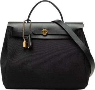 Herm&egrave;s Pre-owned Herbag Zip Handbag - Dames - Vintage Handtas - Zwart - ONE Size - Leer - Vintage