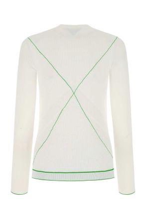 Bottega Veneta Viscose-blend with contrast stitching Sweater - White