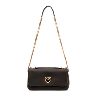 Pinko Click Soft Horizontale Schoudertas - Dames - Schoudertassen - Bruin - ONE Size - Leer - Tassen