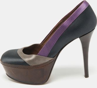 Marni Multicolor Satin Platform Pumps