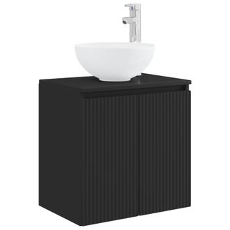 vidaXL Vanidad Con Lavabo De Pared Negro 49,5 X 41 X 64,5 Cm Vidaxl