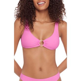 Steve Madden O-Ring Bikini Top in Neon Pink at Nordstrom, Size X-Small
