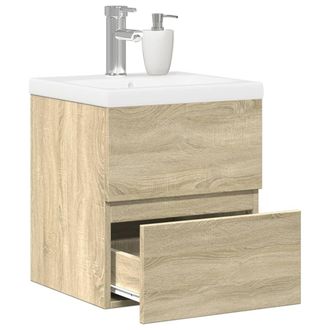 Berkfield Home 2 Piece Bathroom Furniture Set Sonoma Oak Engineered Wood in Brown