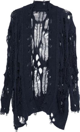 Yohji Yamamoto distressed knitwear - women - Cotton/Acrylic - 2 - Blue