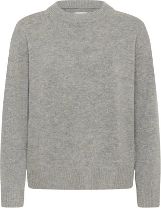 Part Two Soraya PW PU Strik 30310077 - Dames - Ronde hals truien - Grijs - 2XL - Leer - Truien & Vesten