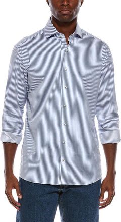 Eterna Italian Striped Poplin Modern Fit Shirt