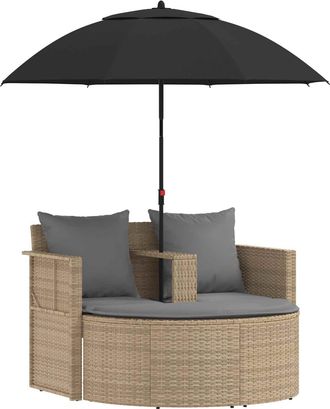 vidaXL Sof&aacute; De Jard&iacute;n 8 Uds. Rat&aacute;n Sint&eacute;tico Beige Y Gris Claro Vidaxl