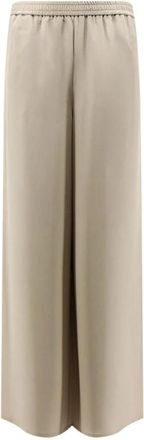 Max Mara Rtw... - Dames - Wijde Broeken - Beige - XL - Broeken