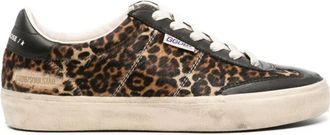 Golden Goose Leopard Print Lace Up Sneakers