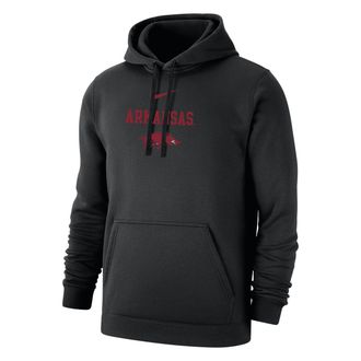Nike Arkansas Club Fleece Nike Mens College Hoodie in Black | M31777P738-ARK