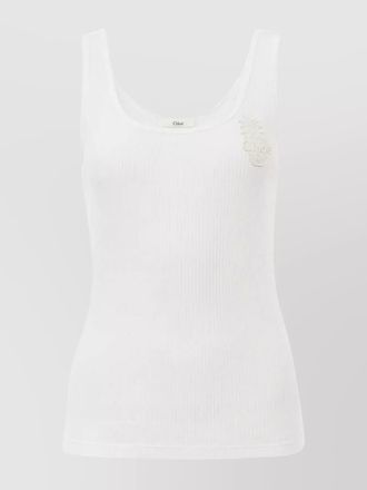 Chlo&eacute; ribbed cotton tank top