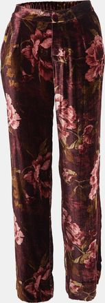 F.R.S. For Restless Sleepers F. r.s For Restless Sleepers Burgundy Floral Print Velvet Pants