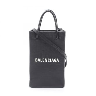 Balenciaga Black Leather Handbag Tote Bag (Pre-Owned)