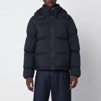 Stone Island Piumino con zip blu navy in nylon ripstop