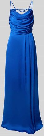 Troyden Collection Abendkleid mit Wasserfall-Ausschnitt in Royal, Größe 34