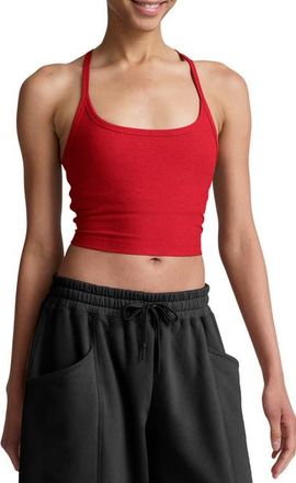 Beyond Yoga Spacedye Racerback Crop Top in Holly Red Heather at Nordstrom, Size X-Large