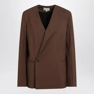 Loulou Studio Brown Double Breasted Wool Jacket