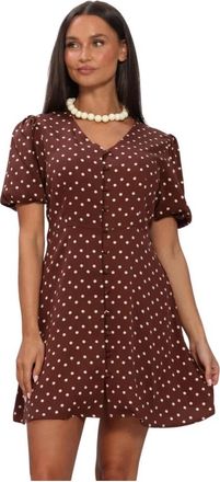 Ydence Dress Amaya - Dames - Korte kleedjes - Bruin - S - Leer - Kleedjes